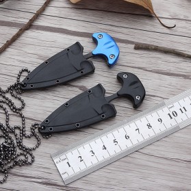 SR Pisau Mini Cutter Letter Opener Self Defense Portable Knife Survival Tool Cold Steel - K12 - Black