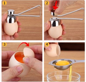 Ossayi Palu Cutter Telur Egg Scissors Hammer Topper Shell Opener - XSP350 - Silver - 7