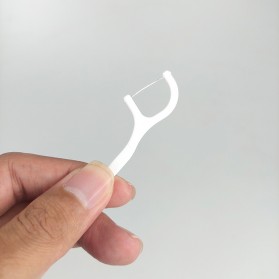TaffOmicron Dental Floss Benang Gigi Pembersih Jigong Toothpicks 50 PCS - LMT-558 - White - 3