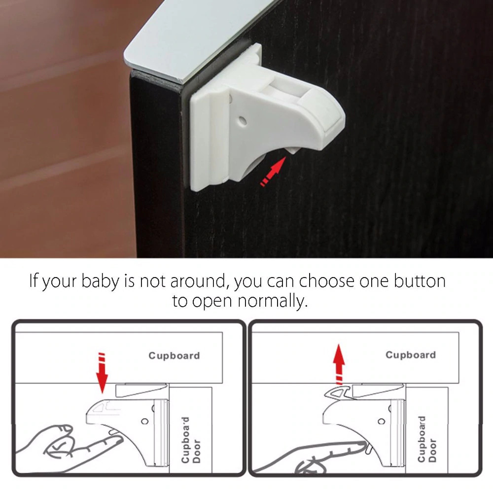 Gambar produk KOOLBOY Kunci Laci Lemari Magnetic Safety Kids Drawer 10 Lock 2 Key - LK-002-KB