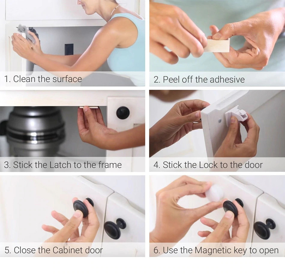 Gambar produk KOOLBOY Kunci Laci Lemari Magnetic Safety Kids Drawer 10 Lock 2 Key - LK-002-KB