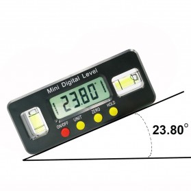 GEMRED Alat Ukur Sudut Kemiringan Digital Inclinometer Level with Magnetics Angle Measuring - DL168 - Black