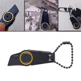 Tegoni Pisau Lipat Mini Folding Pocket Blade Knife - EO02732 - Black - 4