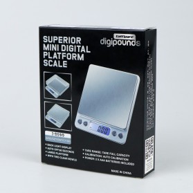 Taffware Digipounds Timbangan Dapur Mini Digital Scale 3000g 0.1g -  i2000 - Silver - 7