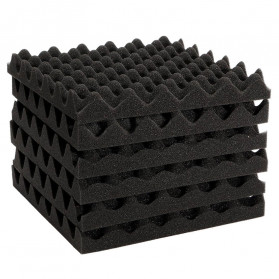 JROD Busa Telur Peredam Suara Acoustic Foam Soundproof Noise Reduction 30x30x1.5cm 6PCS - SFS1 - Black
