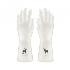 LULUHUT Sarung Tangan Karet Cuci Piring Dishwasher Cleaning Gloves Size S -  ST0001 - White