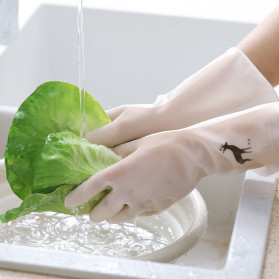 LULUHUT Sarung Tangan Karet Cuci Piring Dishwasher Cleaning Gloves Size S -  ST0001 - White - 4