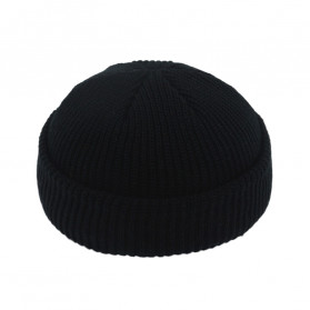 MsDream Topi Kupluk Rajut Beanie Wool Brimless Hats  HIP HOP Unisex - MZ237 - Black