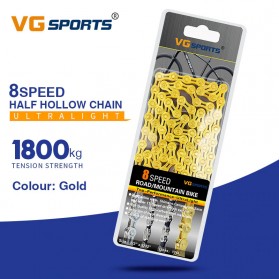 VG Sports Rantai Sepeda Bicycle Chain Half Hollow 8 Speed for Mountain Road Bike - Golden