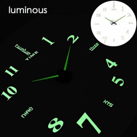 LUMINOVA Jam Dinding Besar DIY Giant Wall Clock Quartz Glow in The Dark 80-130cm - JM-01