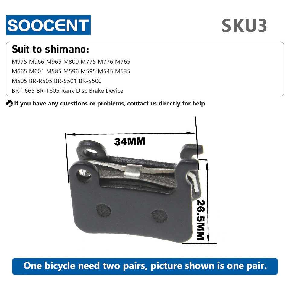 Gambar produk SOOCENT Brake Pads Rem Sepeda Mountain Bike for Shimano M975 M966 M965 - SZ911