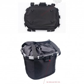 DEEMOUNT Keranjang Sepeda Strorage Basket Carrying Pouch - BSK-001 - Black - 8