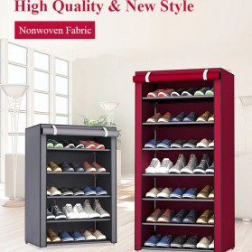 BKZ Rak Sepatu Sandal Multilayer Shoe Rack Cloth Cabinet Storage 7 Layer - F8 - Gray Silver - 2