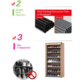 BKZ Rak Sepatu Sandal Multilayer Shoe Rack Cloth Cabinet Storage 9 Layer - F10 - Gray Silver - 4