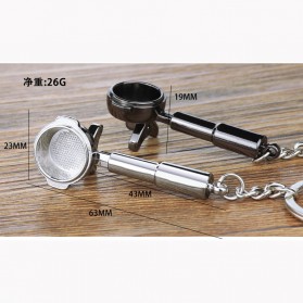 Gantungan Kunci Coffee Tamper Key Barista Accessories Chain - GB300 - Silver - 5
