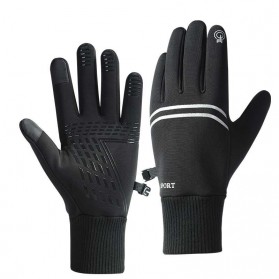 Aksesoris Fashion Wanita - DAKE Sarung Tangan Touch Screen Winter Waterproof Cycling Gloves Size L - D021 - Black