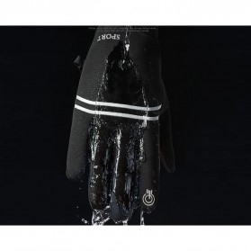 DAKE Sarung Tangan Touch Screen Winter Waterproof Cycling Gloves Size L - D021 - Black - 2