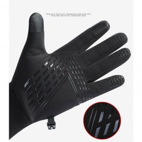 DAKE Sarung Tangan Touch Screen Winter Waterproof Cycling Gloves Size L - D021 - Black - 3