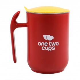 One Two Cups Gelas Kopi Double Layer Stainless Steel Insulation Mug Lid Sealed Cup - FG9 - Red