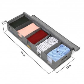 Hifuar Rak Pakaian Lipat Minimalis Folding Storage Organizer Box 97 x 33 x 15cm - HR01 - Gray - 6