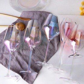 LOULONG Gelas Cangkir Glass Crystal Champagne Wine Rainbow Goblet 260ml - XR1024 - Multi-Color - 5