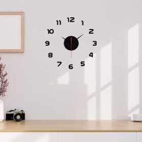 EMOYO Jam Dinding DIY Wall Clock Model Simple 30 CM - DIY-201 - Black