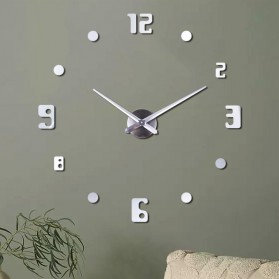 EMOYO Jam Dinding Besar DIY Giant Wall Clock Model Dot 60 CM - DIY-201 - Silver