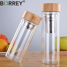 BORREY Botol Minum Kaca Tea Infuser Glass Bottle 450 ml - BR-029 - Transparent - 2
