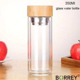 BORREY Botol Minum Kaca Tea Infuser Glass Bottle 450 ml - BR-029 - Transparent - 3