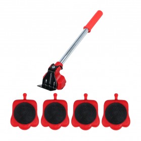 OOTDTY Alat Angkut Furniture Heavy Lifter Carrier Wheel Bar Mover Device - FTS31 - Red