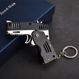 HoMart Mainan Pistol Karet Gelang Foldable Rubber Band Gun - XH-099 - Black