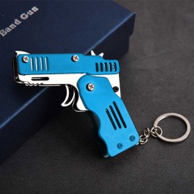 HoMart Mainan Pistol Karet Gelang Foldable Rubber Band Gun - XH-099 - Blue
