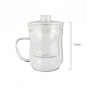 One Two Cups Gelas Kopi Teh Tea Cup Mug 300ml with Infuser Filter - RAL300 - Transparent - 11