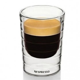 Aldismala Gelas Cangkir Kopi Anti Panas Double-Wall Borosilicate Glass Nespresso Series 150ml - Transparent
