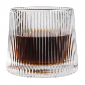 One Two Cups Gelas Cangkir Spinning Whisky Wine Glass Cup 150 ml Line Style - YJ101 - Transparent