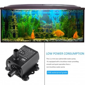 QIAORAN Pompa Air Mini USB Brushless Submersible Aquarium 5V - QR50A - Black - 5