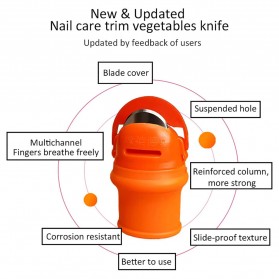 SuSuMu Pisau Jari Tangan Thumb Knife Finger Protector Silicone Size Large - YYC71 - Orange - 4