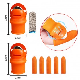 SuSuMu Pisau Jari Tangan Thumb Knife Finger Protector Silicone Size Large - YYC71 - Orange - 6