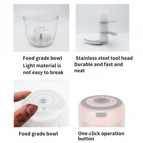 Blender Portable Food Chopper Mini Elektrik Garlic Masher 100ML - SR01 - White - 8