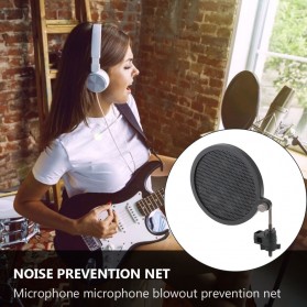 NoIcee Pop Filter Mikrofon Shield Dual Layer Rotatable 3 Inch - PS-2 - Black - 3