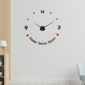 Geekman Jam Dinding Besar DIY Giant Wall Clock Model Home Sweet Home 120 cm - DIY-203 - Black