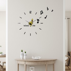 Geekman Jam Dinding Besar DIY Giant Wall Clock Model LaDolcec Vita 120 cm - DIY-203 - Black