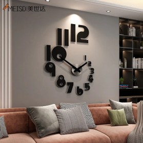 MEISD Jam Dinding Besar DIY Giant Wall Clock Model Modern 120 cm - M2203 - Black - 4