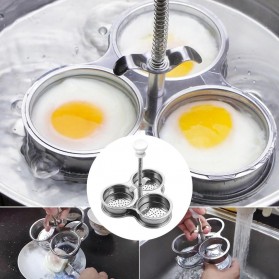 AMMBER Alat Rebus Telur Egg Poacher Non-stick Baking Perforated Hole - YD16 - Silver - 4