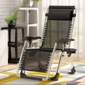 Zero Gravity Kursi Lipat Kerja Folding Picnic Chair with Tray - ZD2101 - Black - 3