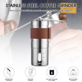 ALOCS Alat Penggiling Biji Kopi Manual Coffee Grinder - ZX-165 - Silver