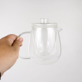 One Two Cups Teko Pitcher Teh Chinese Teapot 600ml with Saringan Infuser - K77 - Transparent - 2