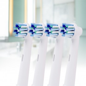 SEAGO Kepala Pengganti Sikat Gigi Electrik Toothbrush Dual Clean Replacement Heads 4 PCS for Oral-B D12 D16 D100 - EB50A - White