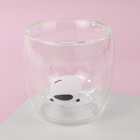 SIBAOLU Gelas Mug Animal Double Wall Layer Cup 270ml - C8784 - Transparent - 3