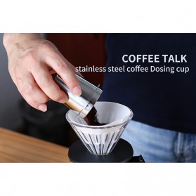 Coffee Talk Cangkir Bubuk Kopi Dosing Cup 120ml for 58mm Espresso Machine - YXA046 - Silver - 5